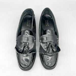 GH Bass Weejuns Womens 9 Kiltie Tassel Loafers Black Leather Preppy Moccasin